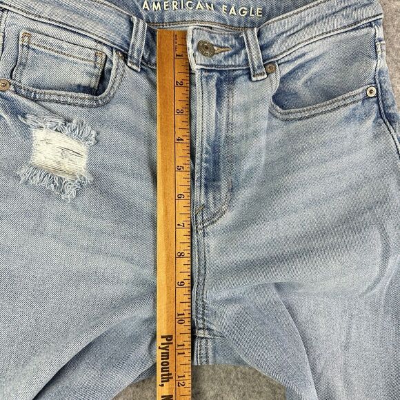 American Eagle Jeans Womens 4 Regular Blue Distressed Mom Medium Wash Denim - Picture 16 of 16